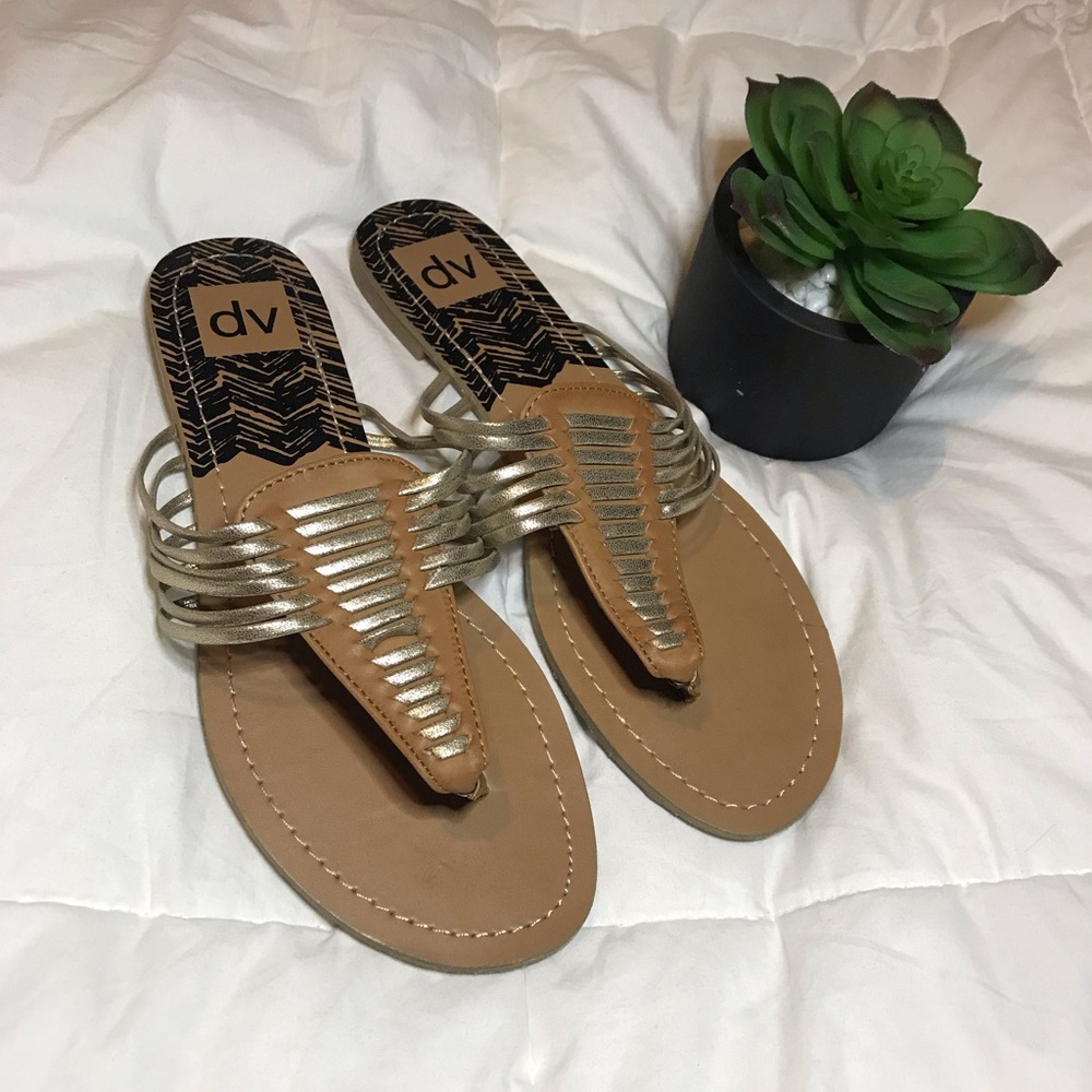 Gold & tan sandals
